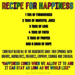 Recipe for happiness